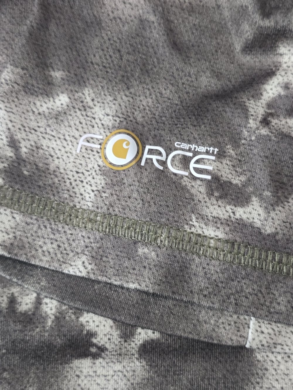 Carhartt Force Boys Medium 10-12 Camo Performance Shirt Short Sleeve Gray Black - Picture 3 of 3